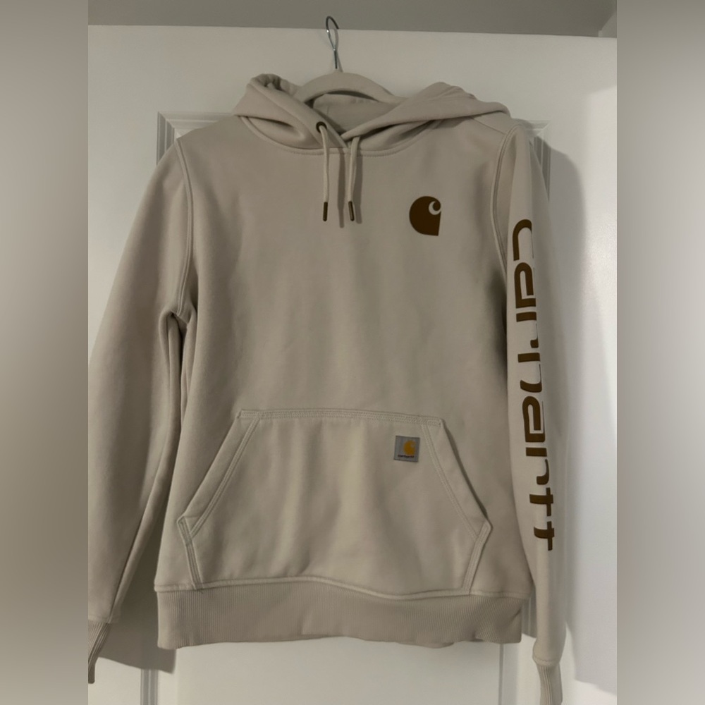 Carhartt Off-White Hoodie with Logo Patch